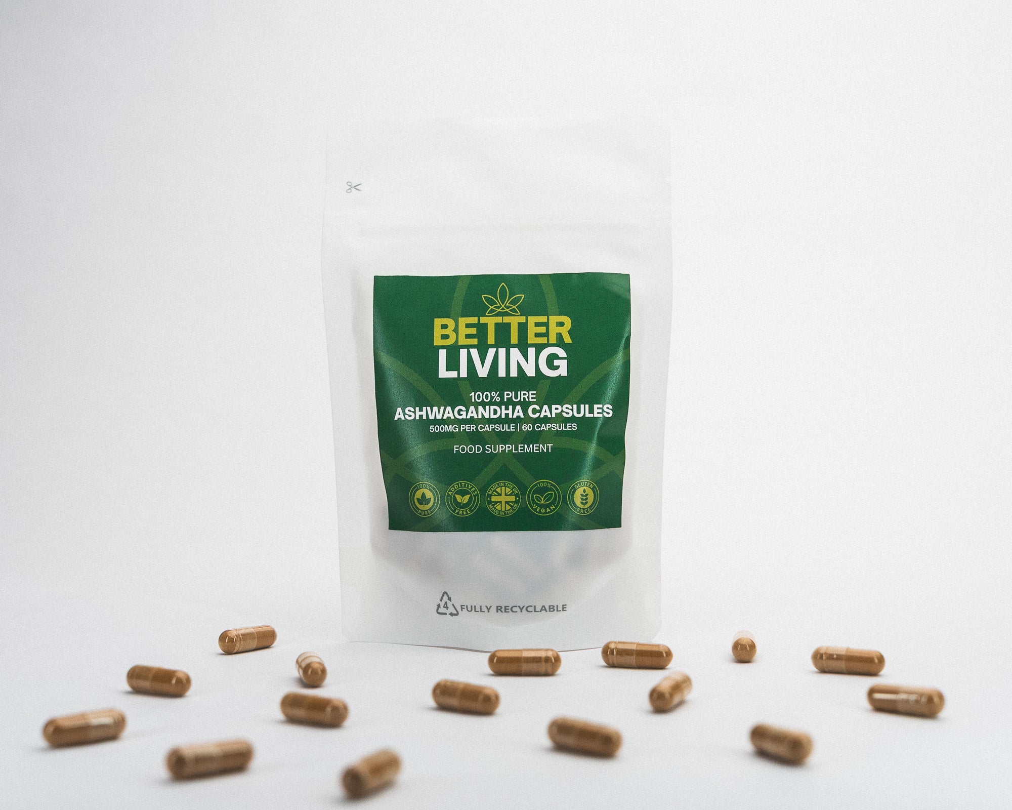 Ashwagandha Capsules – 500mg x60 (100% Pure)