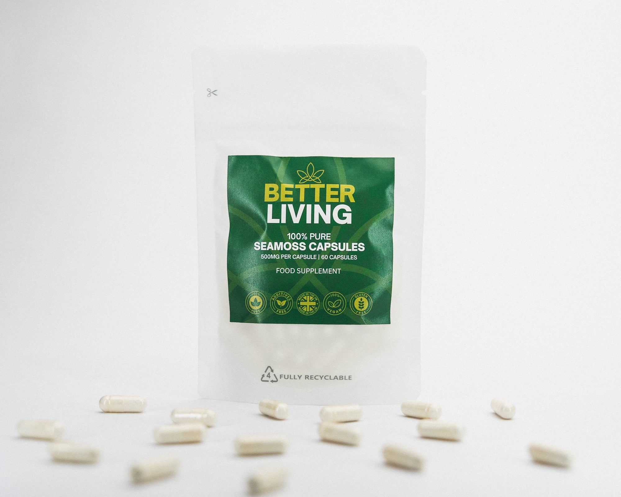 Sea Moss Capsules – 500mg x60 (100% Pure)